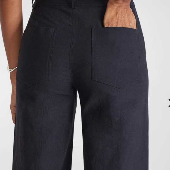 Apiece Apart Merida 12 Black Wide-Leg Crop Pants - Picture 3 of 11